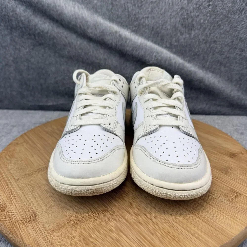 Nike Dunk Low Shoes Boys Size 4.5Y White Leather Casual Sneakers FB9109-109